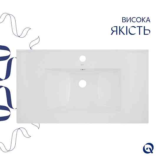 Комплект Albatross: Раковина врезная мебельная 820x460x180 мм, White, прямоугольная + Донный клапан Pop-up PU02O Киев
