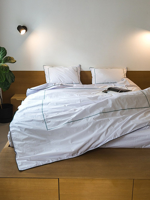 Ecotton Комплект постільної білизни Ecotton Євро з вишивкою та кантом український хрестик Dark Коломыя - изображение 8