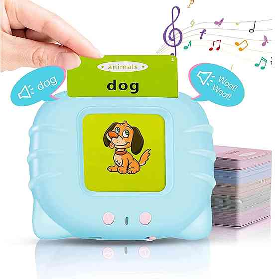 Интерактивный планшет для изучения английского языка + 112 карточек, Синий / Развивающие карточки для детей Киев