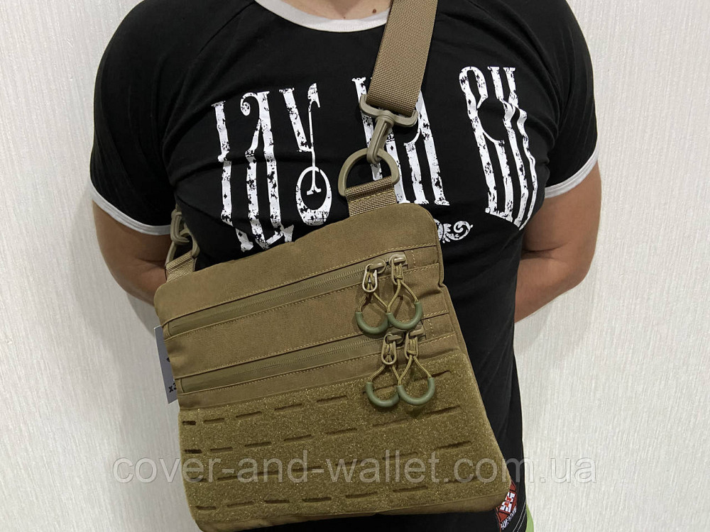 Тактическая сумка койот через плечо с велкро Puos Киев - изображение 10