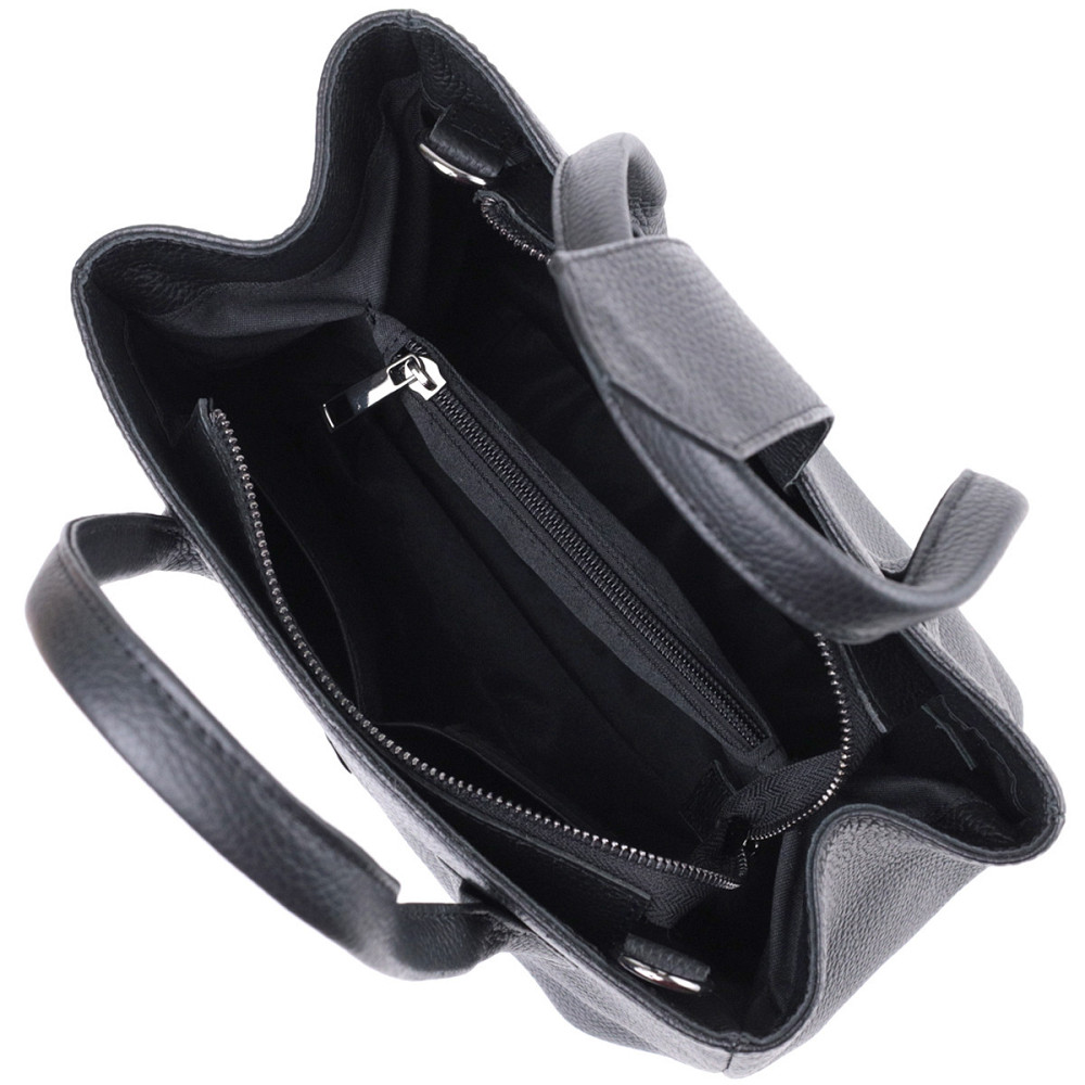 Чудова сумка жіноча з двома ручками з натуральної шкіри Чорна (SHVIGEL) Київ - фото 10