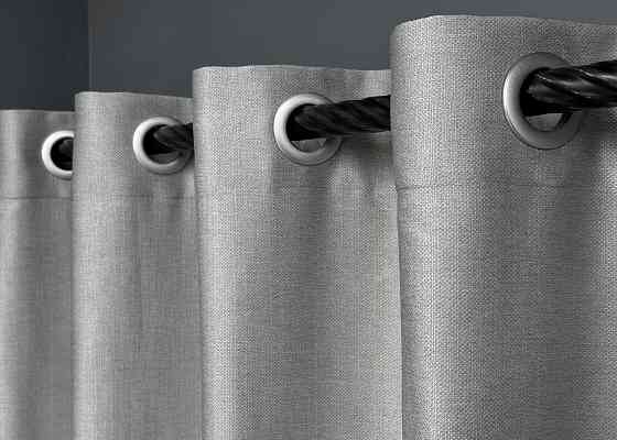 Комплект штор на люверсах VR-Textil Шеніл однотонний № 1689ш Світло-сірий 150х250 см 2 шт (37-0244) Київ