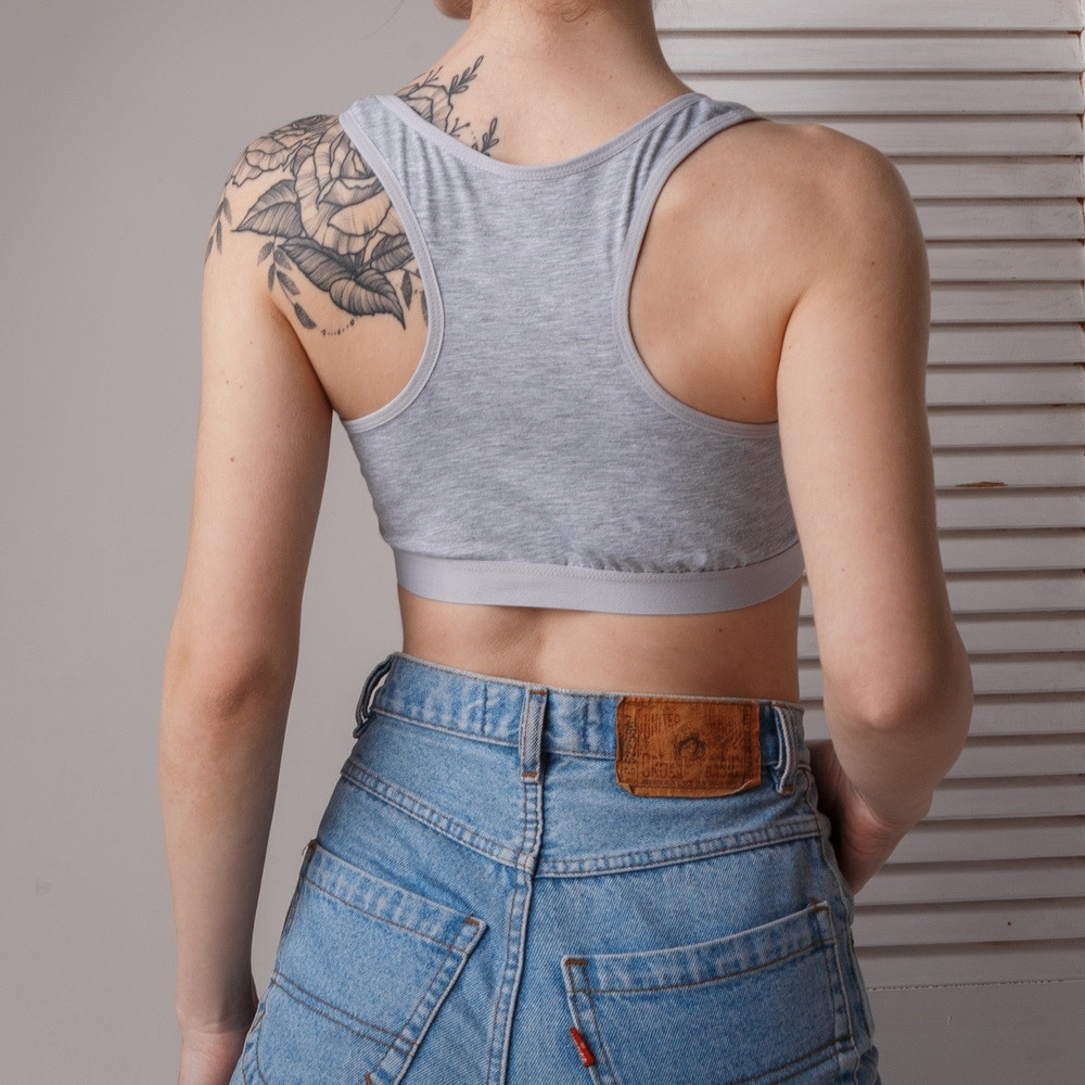 Женский хлопковый топик-борцовка Nicoletta 116321 80-85, Серый Киев - изображение 2