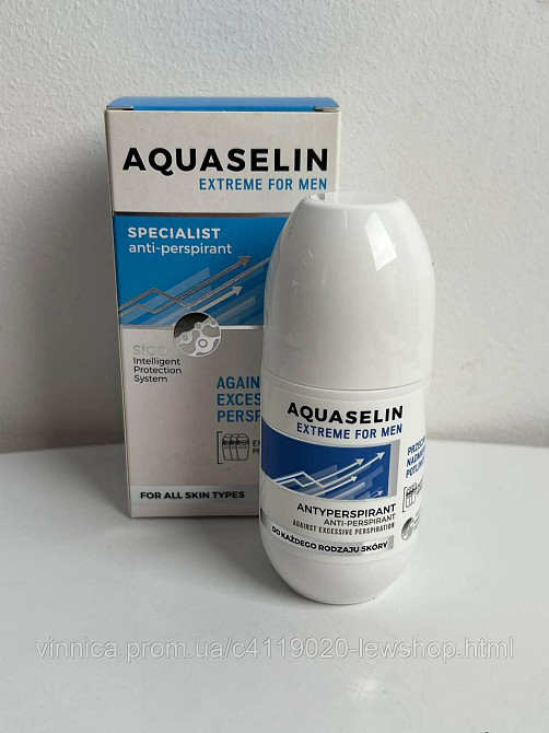 Антиперспірант кульковий Aquaskin Aquaselin Sensitive Men 50 мл проти підвищеної пітливості Чернівці - фото 2