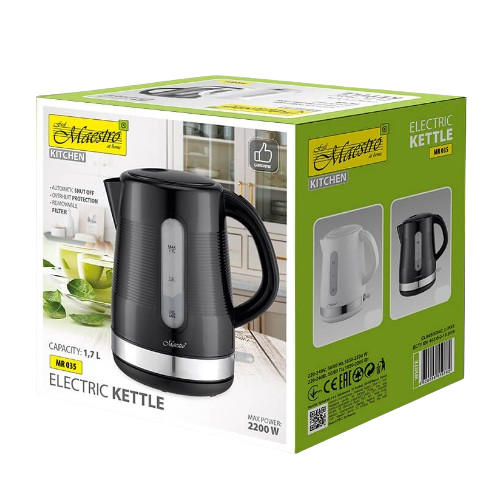 Електрочайник 1,7л 1850-2200W (диск) білий MR-035-WHITE Maestro Житомир