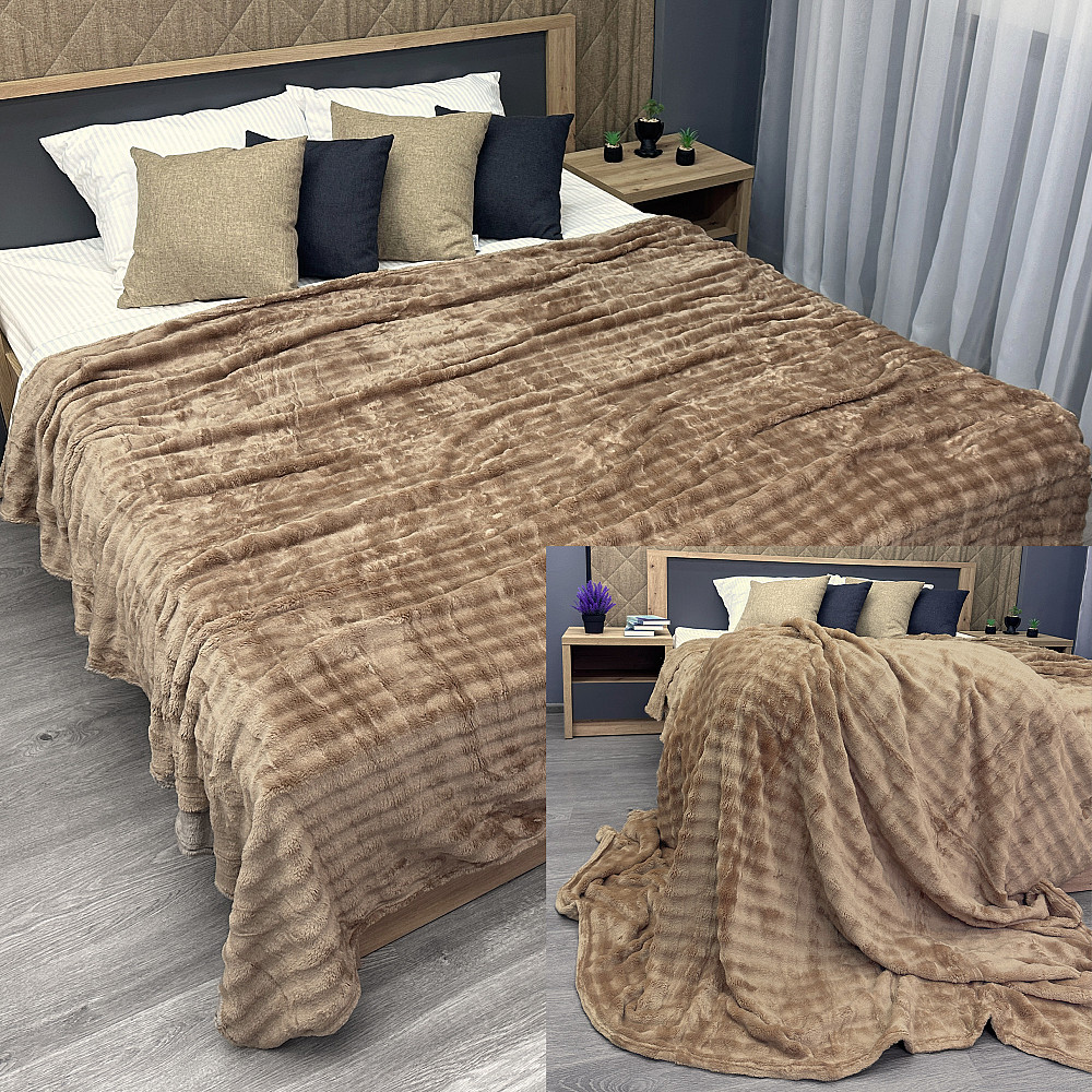 Плед-покривало 200х230 см (+-5см) Soft Night Карамельний (87-136) Київ - фото 1