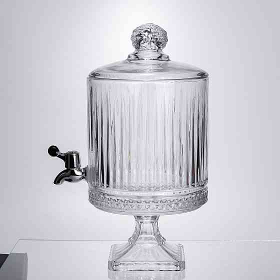 Лимонадниця з краном на підставці скляна 4,5 л прозора HP-19-3045-4 Коломыя