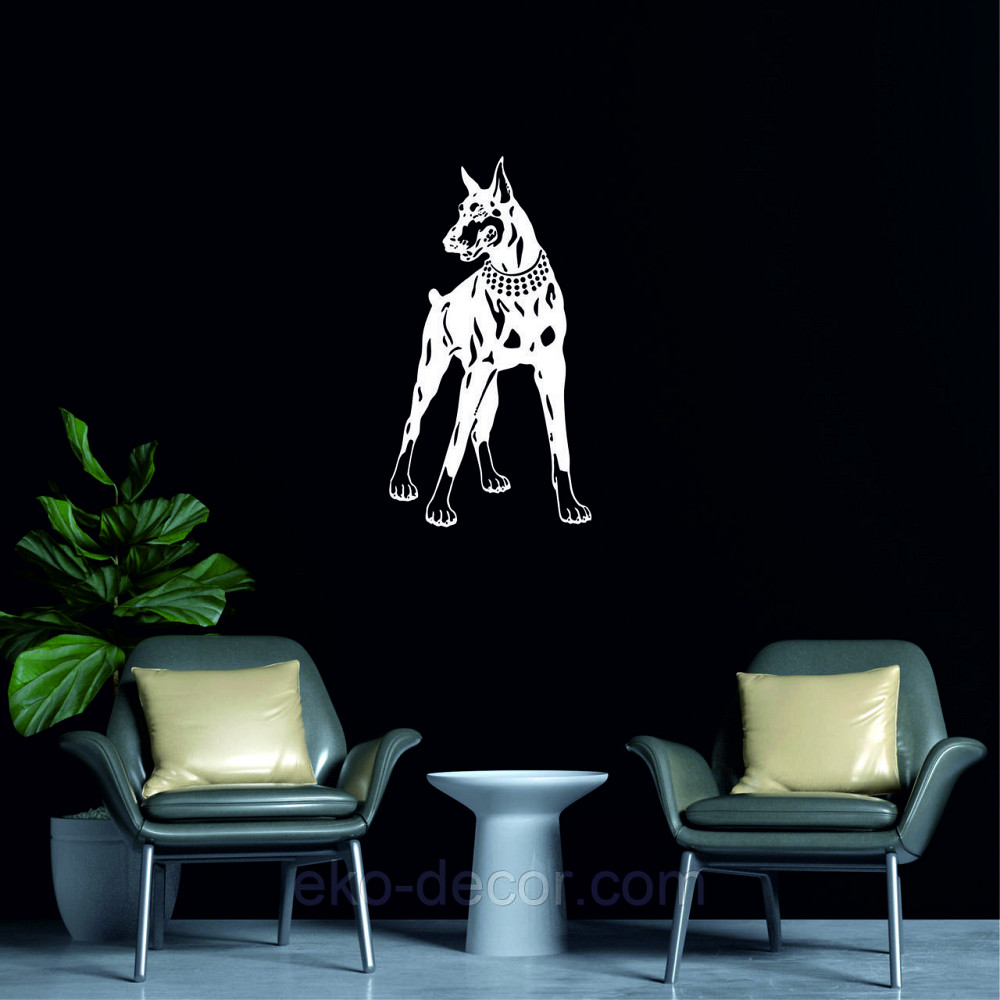 Декоративне настінне Панно «Доберман», Декор на стіну 70*38 см, Білий Київ - фото 3