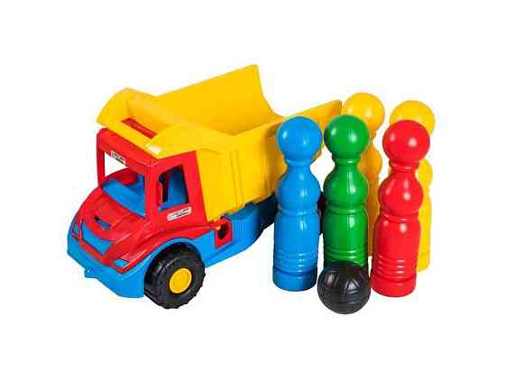 Вантажівка 4*2*26см Multi truck з кеглями арт.39220 червоний ТМ TIGRES Київ
