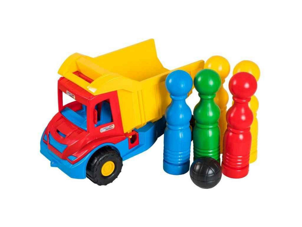 Вантажівка 4*2*26см Multi truck з кеглями арт.39220 червоний ТМ TIGRES Київ - фото 1