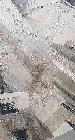 Шпалери вінілові на флізеліні Grandeco Time метрові абстракція структурні мазки сірі чорне срібло беж Київ