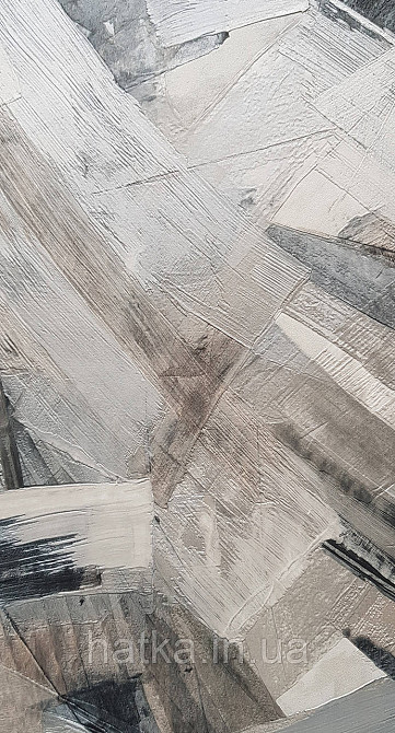 Шпалери вінілові на флізеліні Grandeco Time метрові абстракція структурні мазки сірі чорне срібло беж Київ - фото 1