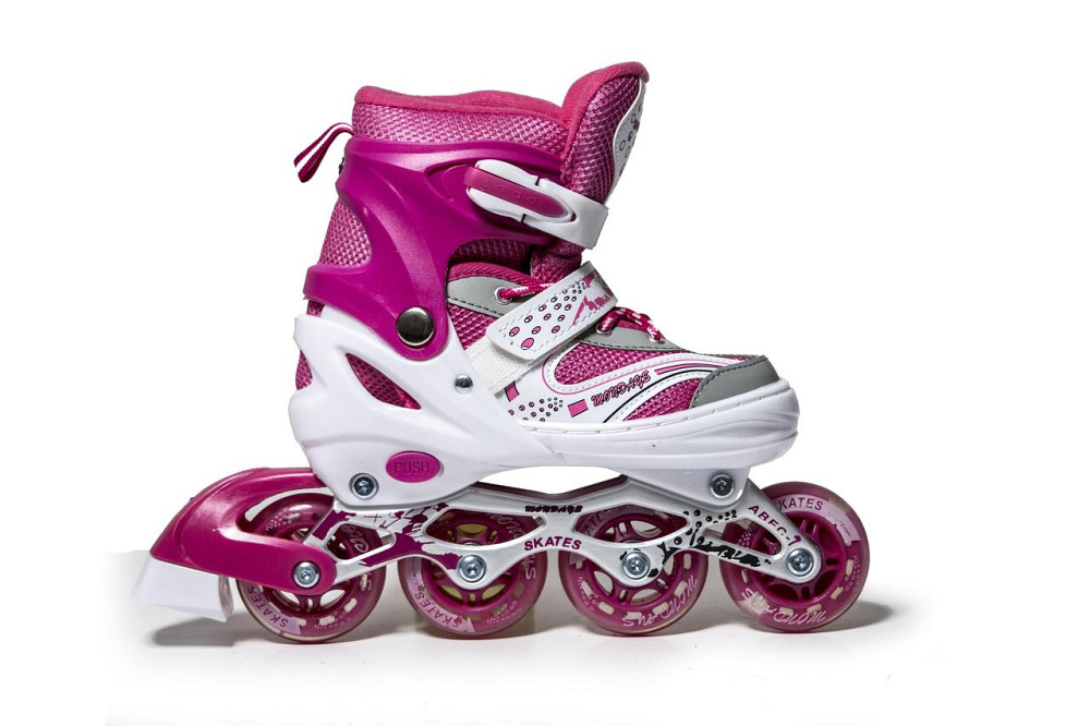 Комплект роликів (з переставними колесами) із захистом та шоломом Happy. Малина кольору. Розмір 29-33 Одеса - фото 3