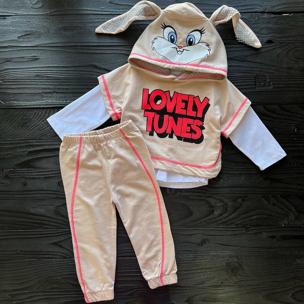 Костюм (Реглан + Жилетка з капюшоном + Штани) n-cey Беж, 104-110см пакунок малюка Киев - изображение 1