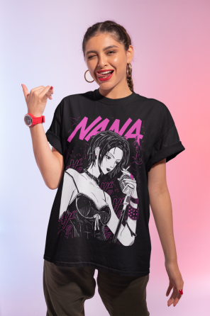 Футболка з аніме принтом Нана Осакі Блакк Стонес оверсайз (S/M/L) Чорний AnimeJ0579 Дніпро