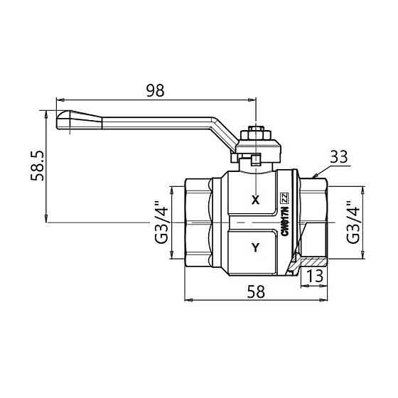 Кран кульовий Icma 3/4" прямий No350 Київ