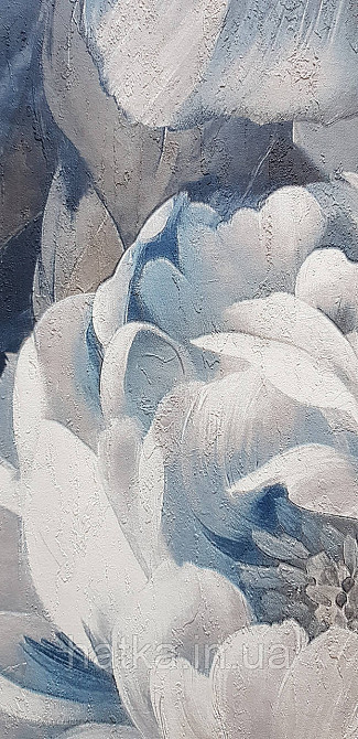 Обои виниловые на флизелине Grandeco Anita 1,06х10 цветы пионы синие серые черные Киев - изображение 3