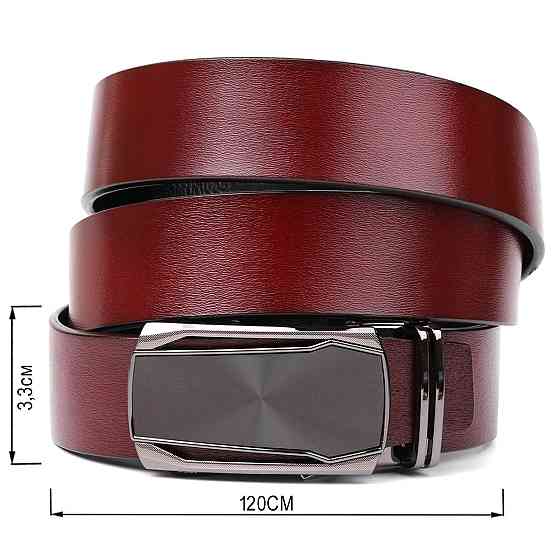 Ремінь з натуральної шкіри зі шкіряною вставкою в пряжці Vintage 20216 Коричневий Київ