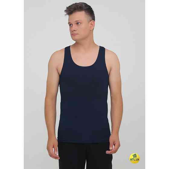 Комплект мужских маек 4 штуки (Черный, Серый, Белый, Синий) 100% хлопок Наталюкс 21-1103 Киев