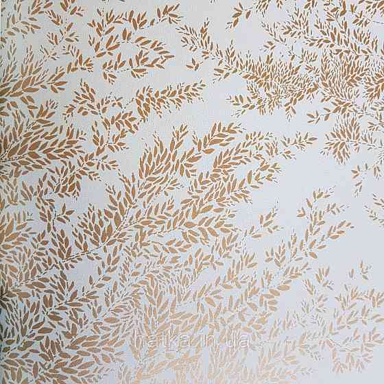 Шпалери вінілові на флізелін Caselio The Place to bed 0.53х10 м природа дерева гілки золотисті на салатовому Київ