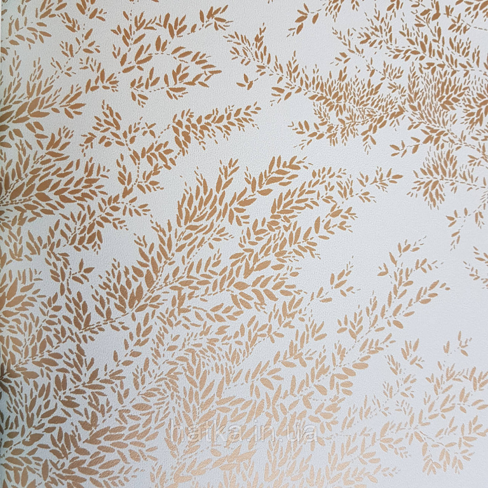 Шпалери вінілові на флізелін Caselio The Place to bed 0.53х10 м природа дерева гілки золотисті на салатовому Київ - фото 1