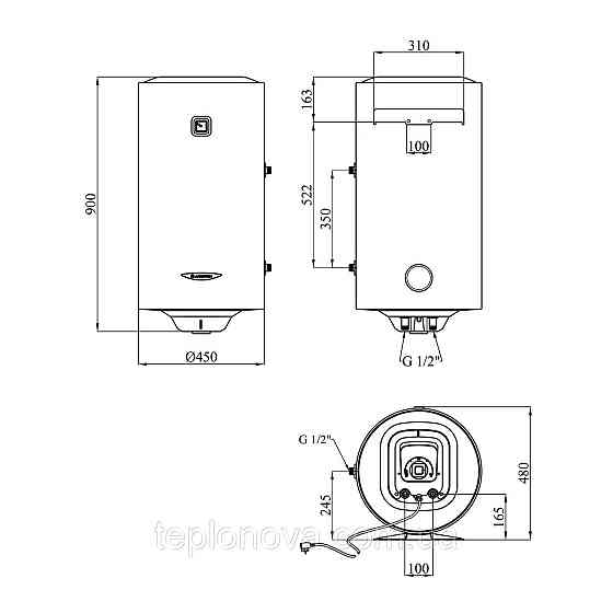 Водонагрівач Ariston PRO1 R 100 VTD 1,8K  з мокрим ТЕНом 3201816 Чернівці