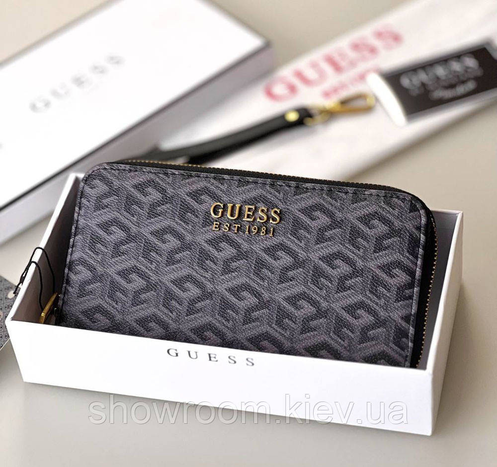 Жіночий гаманець на змійці Guess (7594) сірий Київ - фото 1