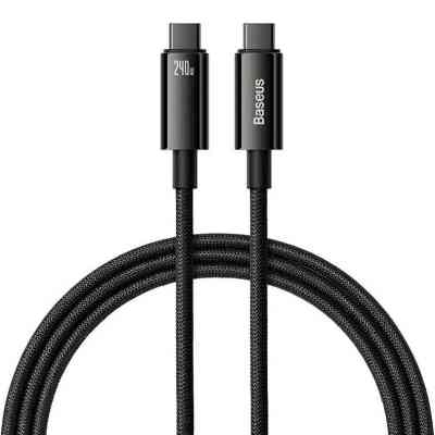 Дата кабель USB-C to USB-C 1.0m 240W Black Baseus (CAWJ040001) Вінниця