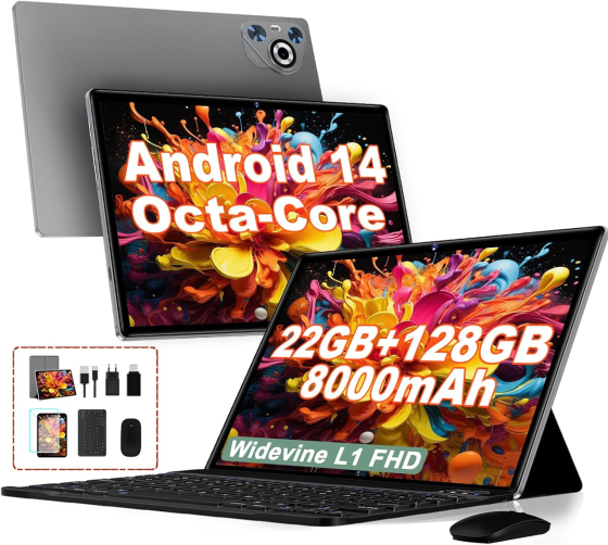 Планшет TAB30 10.1" (22/128GB) Android 14 Gray: 8-ядерний процесор, 8000mAh, Widevine L1 + Клавіатура та Миша Київ