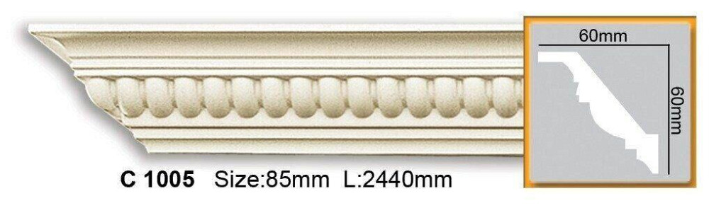 Карниз полиуретановый с орнаментом Gaudi Decor C 1005 Flexi Днепр - изображение 1