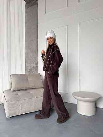 Стильный женский теплый флисовый костюм двойка Шоколад, 46/48 Одесса