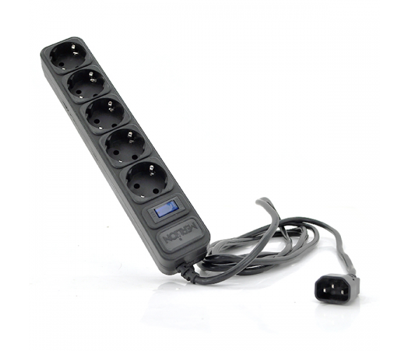Сетевой удлинитель MERLION UPS B530, 220В 10А, 5 розеток, 3,0 м, сечение 3х0,75мм, черный Q50 Полтава - фото 1