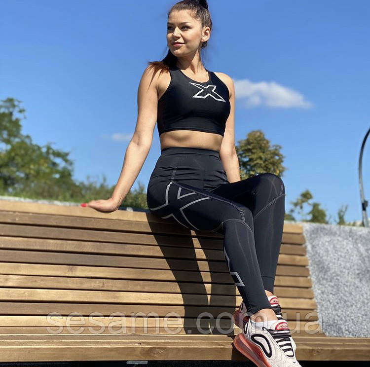 Костюм обтислий для йоги та фітнесу лосини та топ Харків - фото 1
