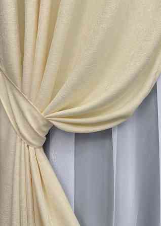 Комплект готових штор VR-Textil Софт № 1741ш Кремовий 150х280 см 2шт (33-0808) Київ