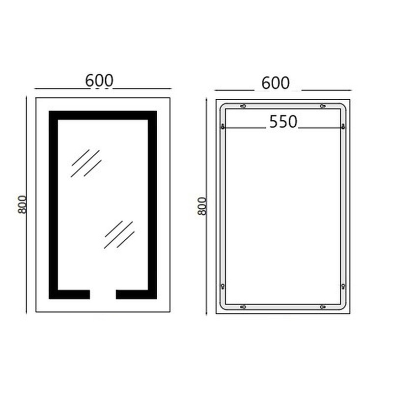 Дзеркало Mixxus HARD MR06-60x80-CASE з Led Touch, Anti-fog, димером, регулятором яскравості, годинником (MI7157) Київ - фото 2