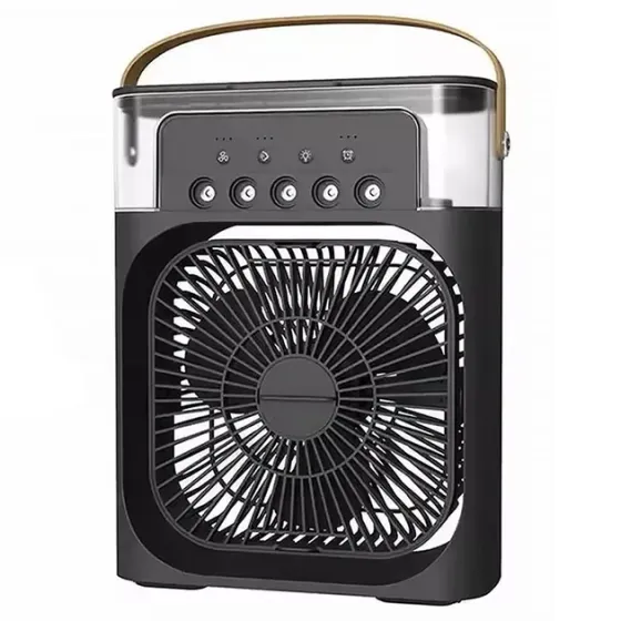 Настільний вентилятор зі зволожувачем повітря 4 в 1 Air Cooler Supretto працює тільки від USB Чорний Київ