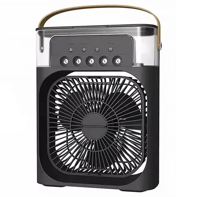 Настільний вентилятор зі зволожувачем повітря 4 в 1 Air Cooler Supretto працює тільки від USB Чорний Київ - фото 3