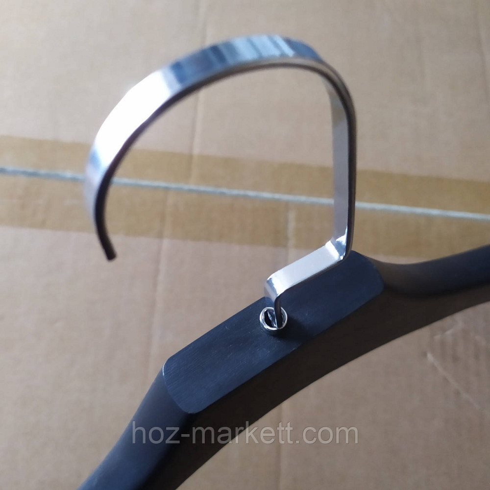 Плечики вішалки тремтимпеля чорні жіночі 42 см із хромованим неповоротним гачком Харків - фото 3