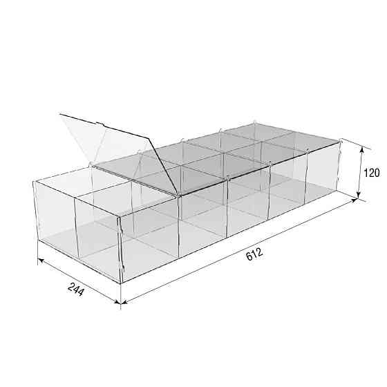 Коробка акриловая EKOSTAR 612х244х120 с крышкой Киев