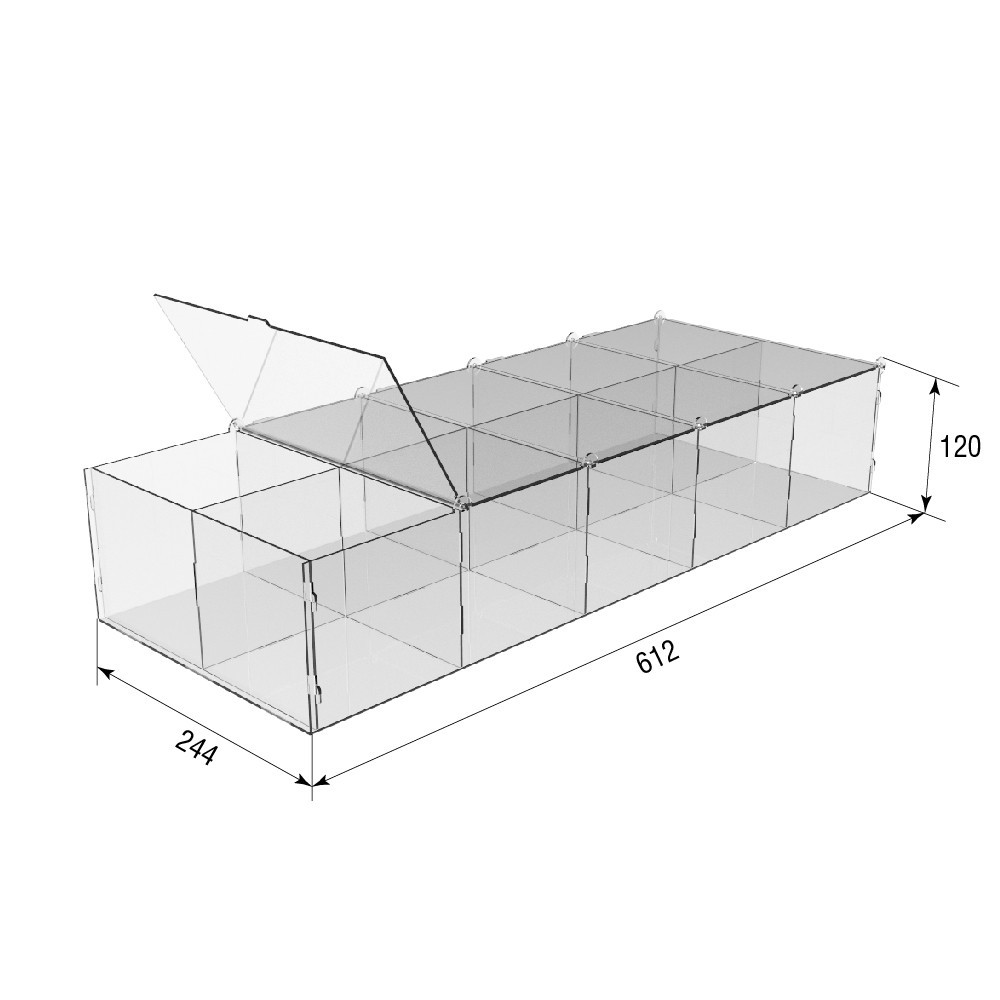 Коробка акриловая EKOSTAR 612х244х120 с крышкой Киев - изображение 3