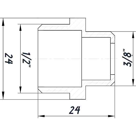 Ніпель редукційний 1/2″х3/8″ЗЗ нікельований під прокладку NN322G OPTIMUM Киев