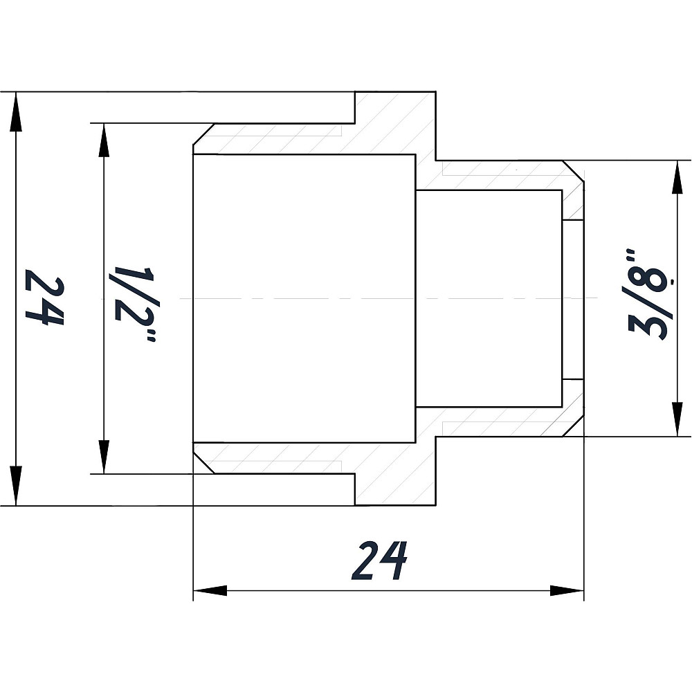 Ніпель редукційний 1/2″х3/8″ЗЗ нікельований під прокладку NN322G OPTIMUM Тернопіль - фото 3