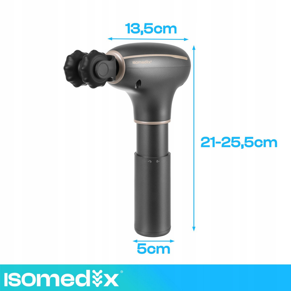 Масажний пістолет для тіла, стоп і спини з 7 насадками Isomedix (27308) Нововолинськ - фото 9