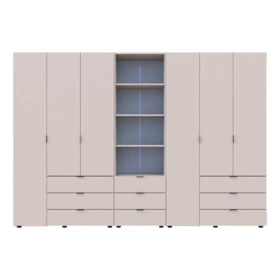 Шафа для одягу Doros Гелар Кашемір 3+3ДСП з пеналом 292.4х49.5х203.4 (DRS-011926) Львів