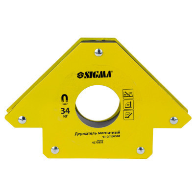 Магнит для сварки Sigma стрела 34кг 110x110мм (45, 90, 135°) (4270331) Винница - изображение 1