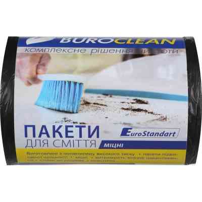 Пакеты для мусора Buroclean EuroStandart прочные черные 35 л 100 шт. (4823078922861) Винница