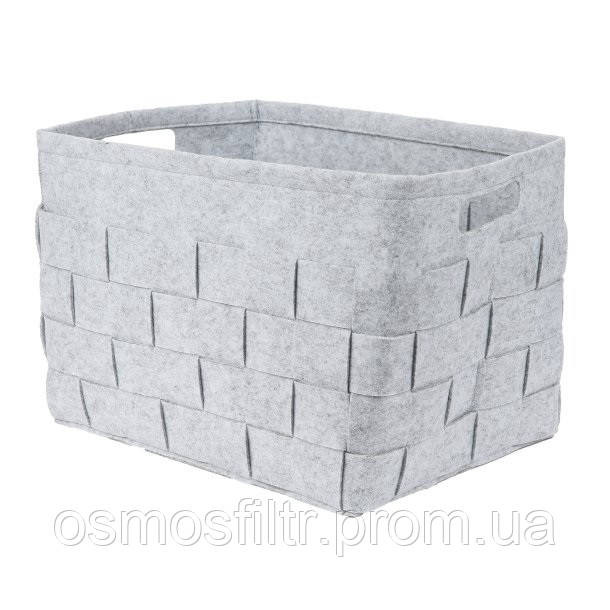 Корзина для хранения Axentia из фетра 41x30x30 см серый 30 л плетеный с ручками (135624) Киев - изображение 1