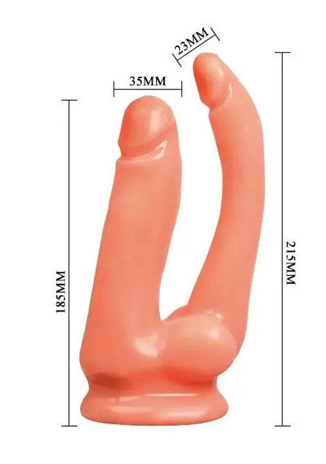 Женский двойной страпон с вибрацией Baile Ultra Passionate, беж Sex Aura Киев - изображение 6