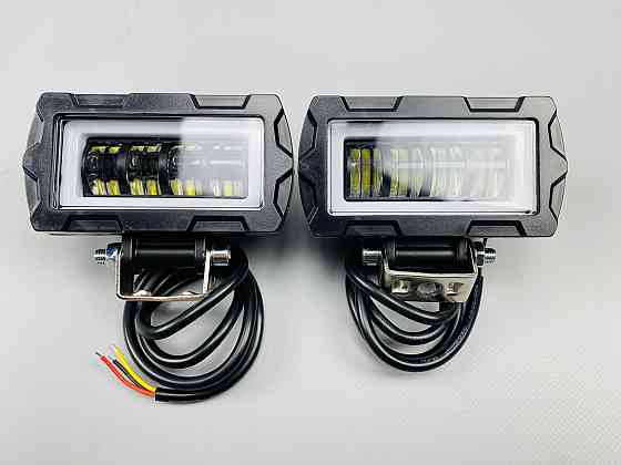 Фара LED прямокутна 6 Led діодів 3D лінза 9-32V 6000К, IP67 світлодіодна протитуманна фара Мукачево