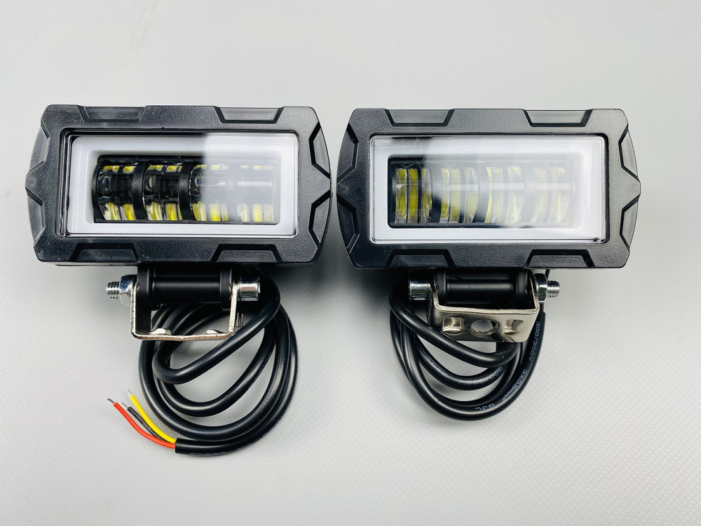 Фара LED прямокутна 6 Led діодів 3D лінза 9-32V 6000К, IP67 світлодіодна протитуманна фара Мукачево - фото 2